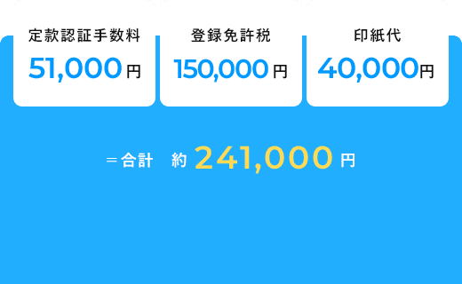 会社を設立するためには手続きのため
                            法務局や公証役場に支払うお金が必要となります